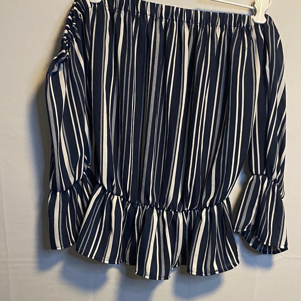 Vintage Havana Navy and White Striped Top